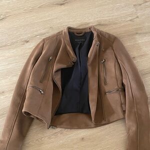 NWOT Banana Republic Camel Suede Moto Jacket